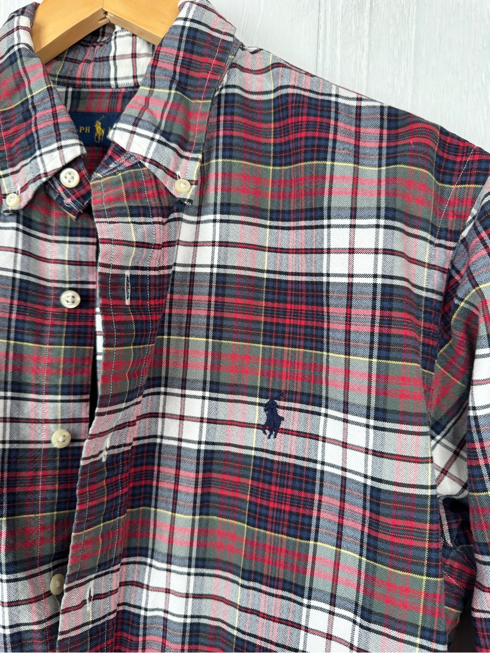 Ralph Lauren Men's Plaid Button-Down Shirt - Red, Green, White - Picture 2 of 4